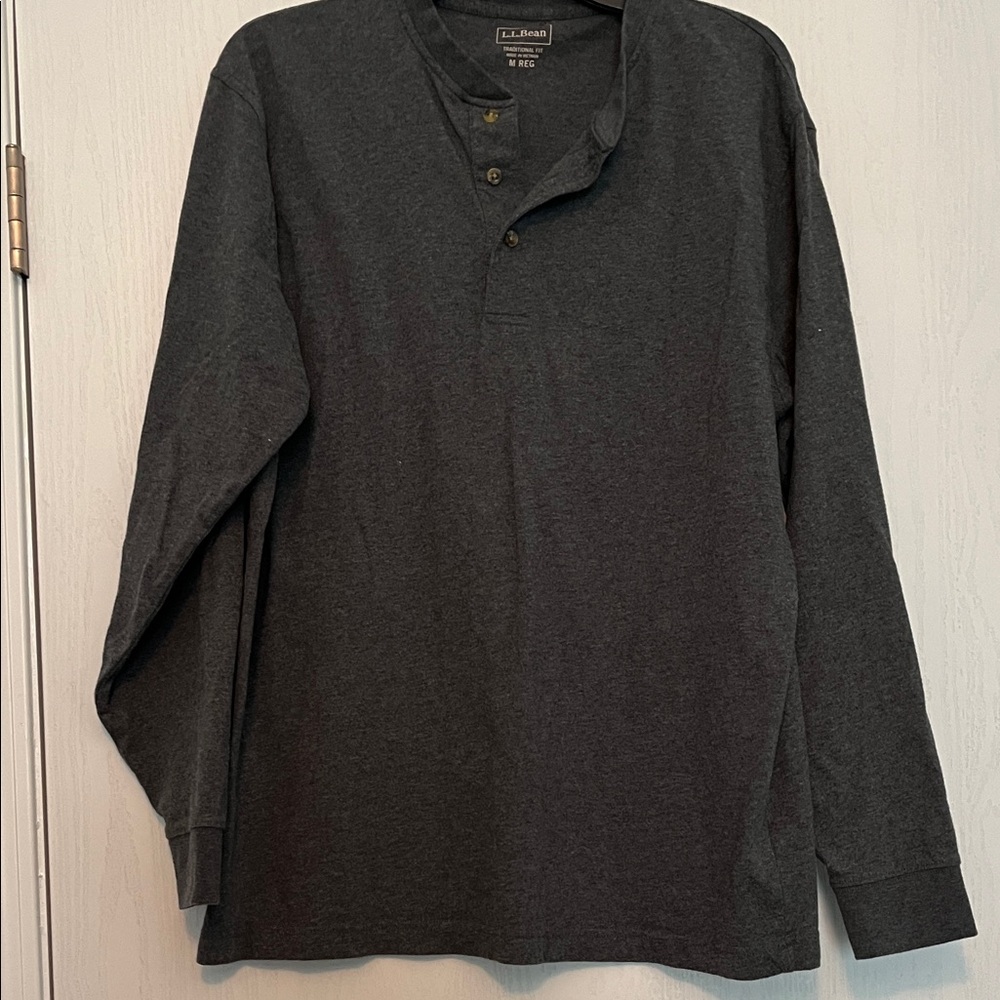 L.L. Bean Dark Gray Long Sleeve Henley